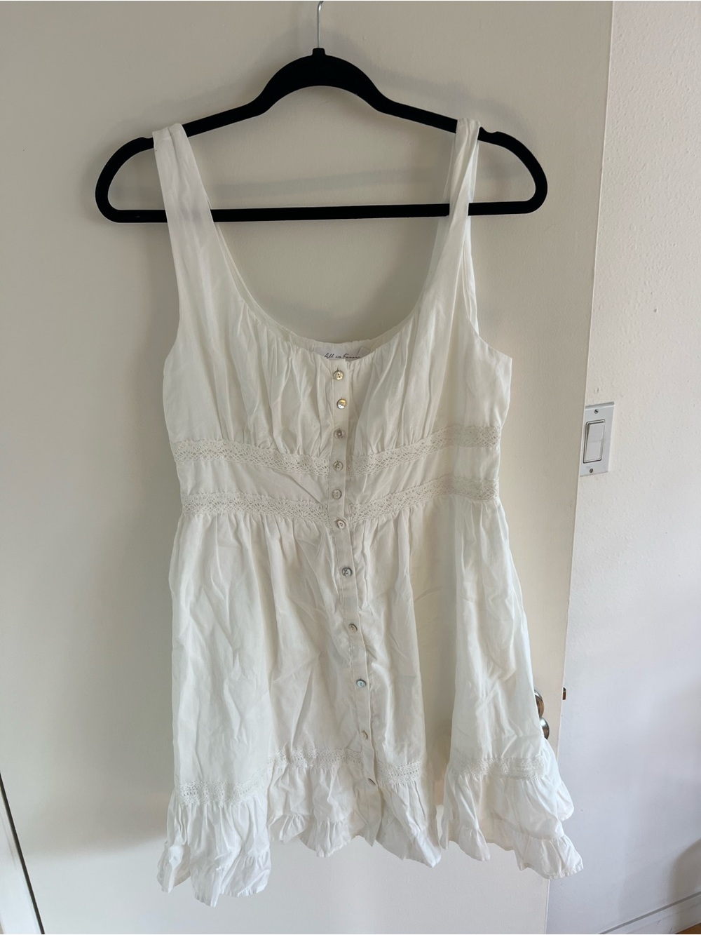 White cotton mini dress